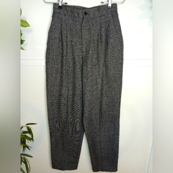 Vintage :: Savion Vintage Gray Pleated High Waist Pants Size 8 - Picture 1 of 7